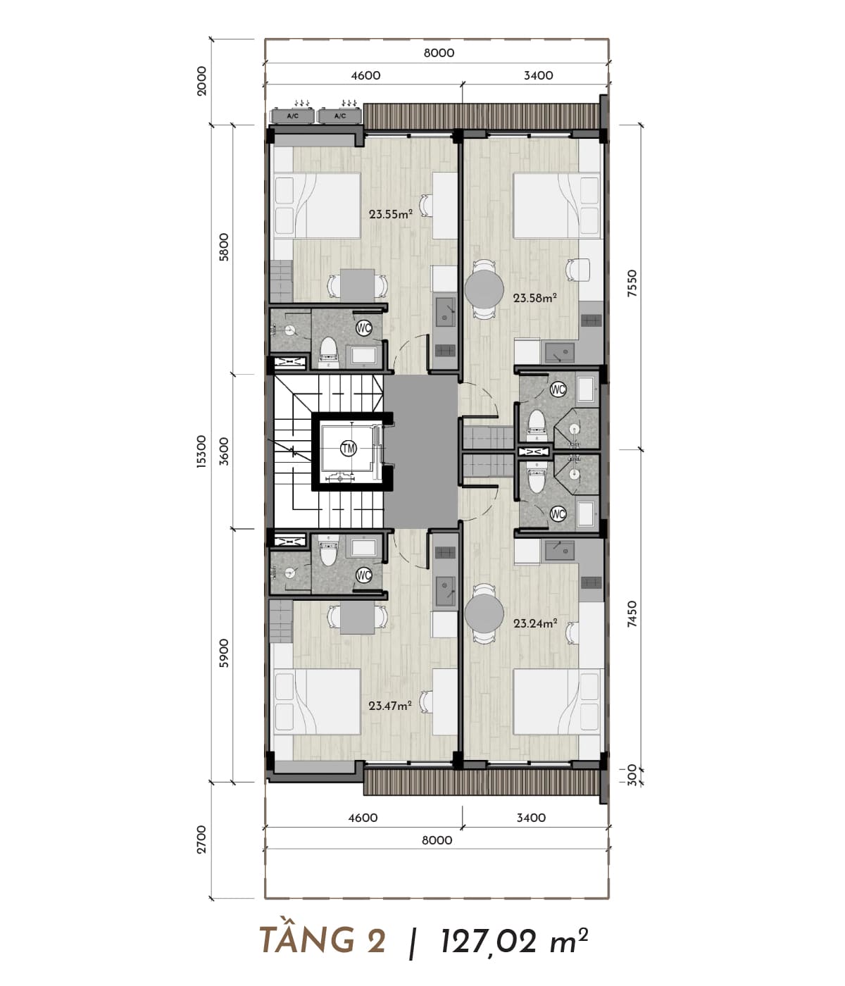 mặt bằng tầng 2 shophouse hòa lạc metro city