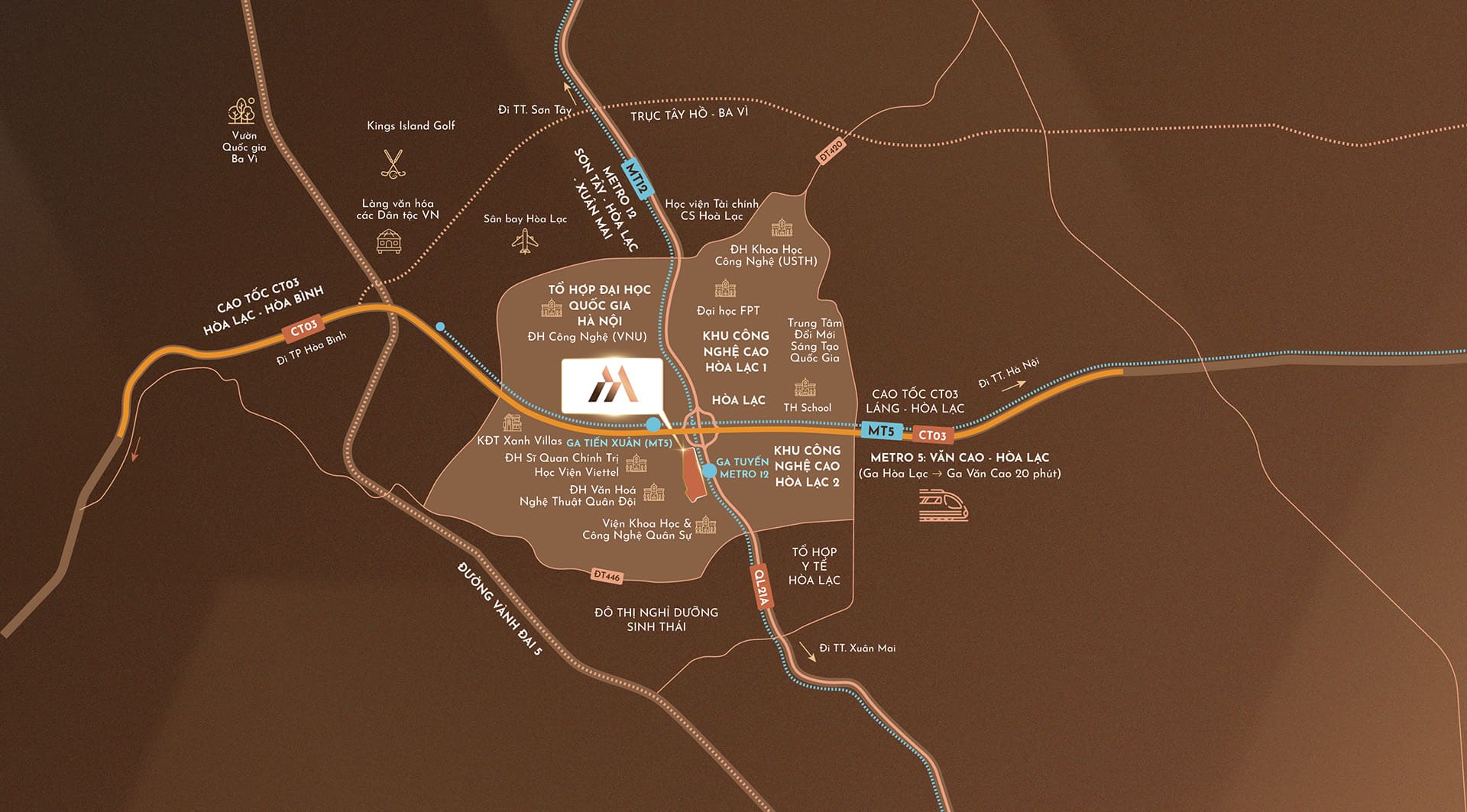 vị trí dự án hòa lạc metro city