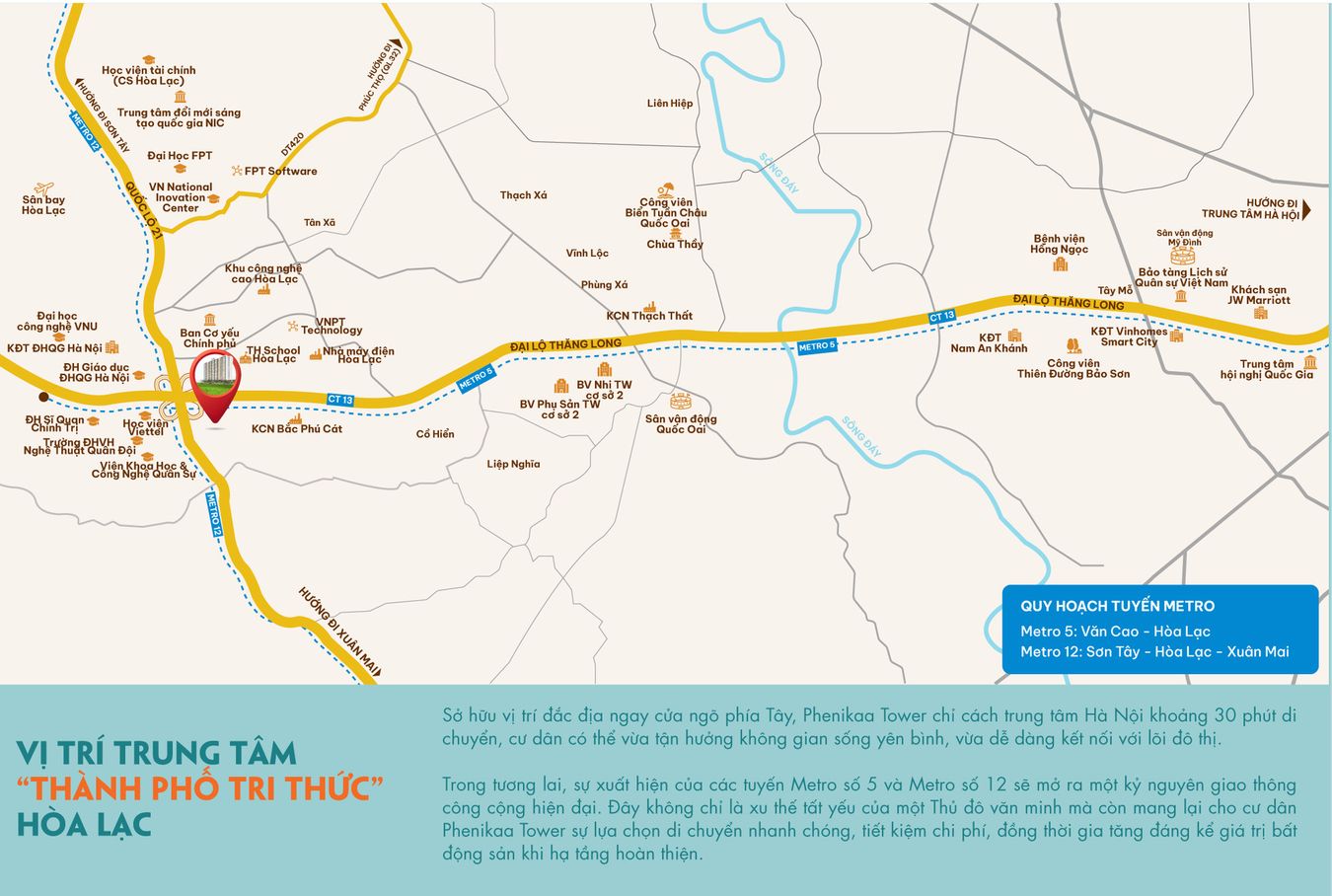 vị trí dự án phenikaa tower hòa lạc